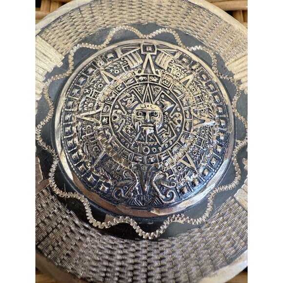 Vintage 60 925 silver Mexican Mayan Aztec Pendant Bernice Godspeed 70 grams - Picture 4 of 13